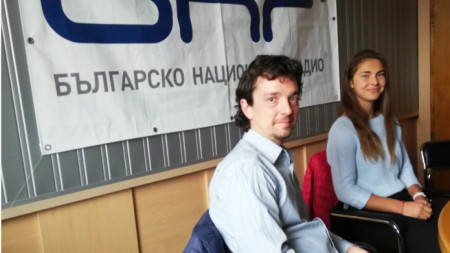 Велиан Бакалов и Йоана Константинова в студиото.