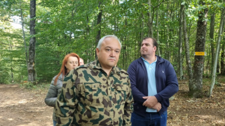 Caretaker Interior Minister Ivan Demerdzhiev inspects the region in the vicinity of the Bulgaria-Turkey border