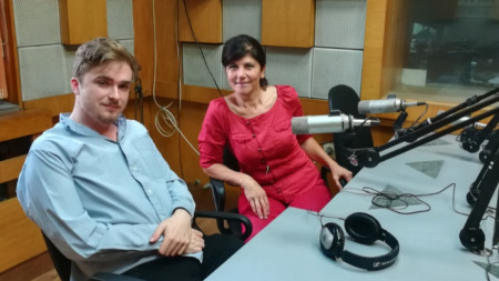 Александър Матюсън в студиото на Радио Пловдив