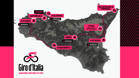 Първите четири етапа на Джирото ще бъдат в Сицилия.