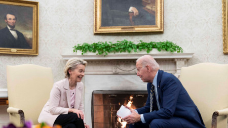 Председателката на ЕК Урсула фон дер Лайен и президентът на САЩ Джо Байдън - Вашингтон, 10 март 2023 