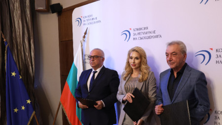 Председателите на КРС, КЗП и КЗК - Иван Димитров, Мария Филипова и Росен Карадимов