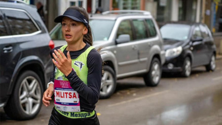Милица Мирчева като участник в маратона