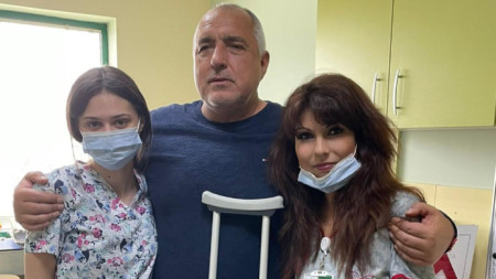 Премиерът в оставка Бойко Борисов   в понеделник след като получи травма