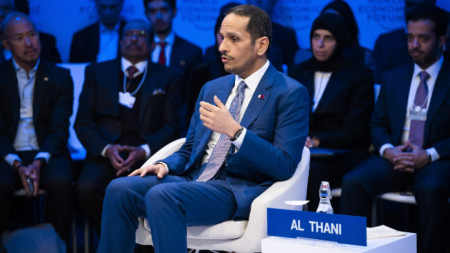 Катарският премиер Мохамед бин Абдулрахман ал Тани в Давос