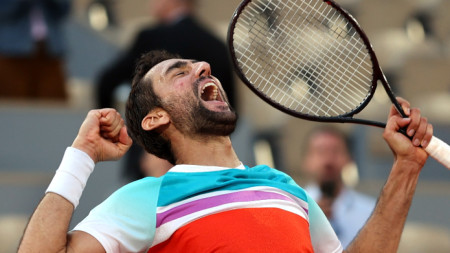 Марин Чилич ликува след класирането си за полуфинал на 