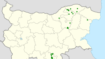Карта на алевийските села в България