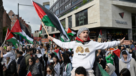 Пропалестински митинг срещу участието на Израел в 