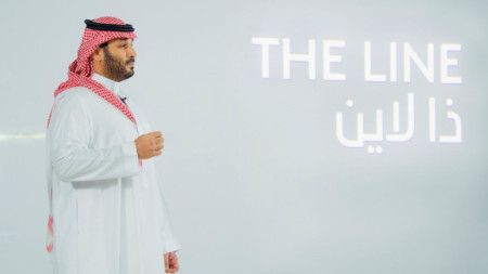 Проектът за града, наречен Линията, бе представен от престолонаследника принц Мохамед бин Салтан.