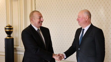 Azerbaijan President Ilham Aliyev and Bulgarian Parliamentary Speaker Zhelyazkov