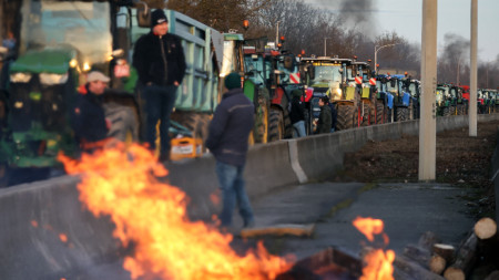 Блокада на магистрала край Намюр, 28 януари 2024 г.