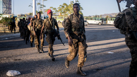 Войници от националните сили за отбрана на Етиопия.
