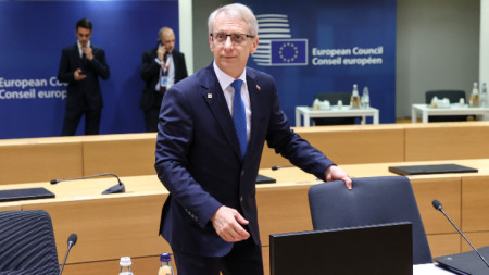 Николай Денков пред заседанието на Европейския съвет, 27 октомври 2023 г.