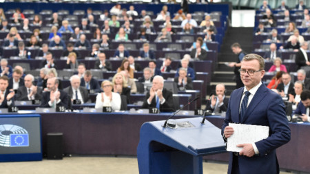 Петери Орпо в Европарламента в Страсбург, 13 март 2024 г.