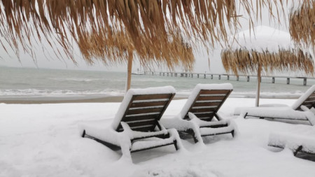 Weißes Wintermärchen in Burgas