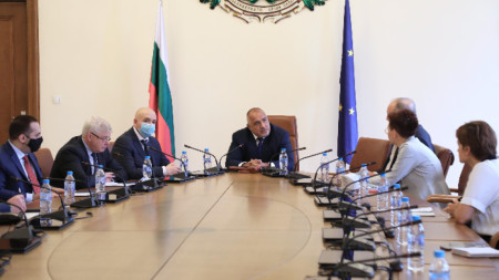 Премиерът Бойко Борисов на срещата с представители на Българската ритейл асоциация.
