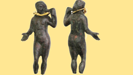 Статуетка на Венера, бронз със злато,  от античния Филипопол