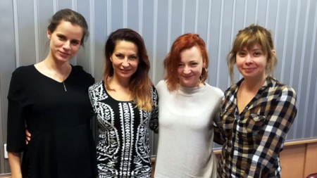 Марина Цекова, Ива Дойчинова, Станислава Айви и София Бобчева (отляво надясно) в студиото на програма „Христо Ботев“