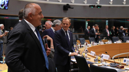 Бойко Борисов в началото на заседанието на Европейския съвет в Брюксел.