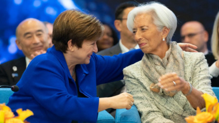 Кристалина Георгиева (МВФ) и Кристин Лагард (ЕЦБ)