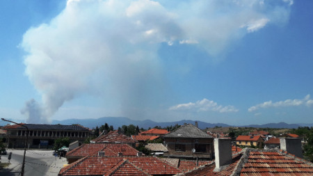 Голям пожар избухна този следобед край хисарското село Старосел Горят