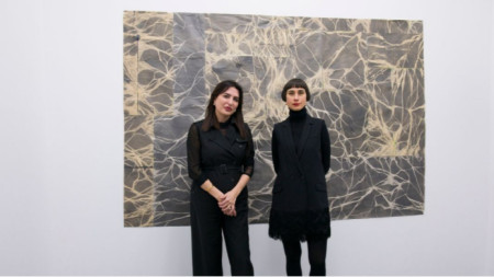 Denitsa Todorova (L) and gallery owner Vesselina Sarieva.