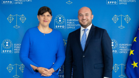 Министър Георги Георгиев и главният европейски прокурор Лаура Кьовеши, архив.