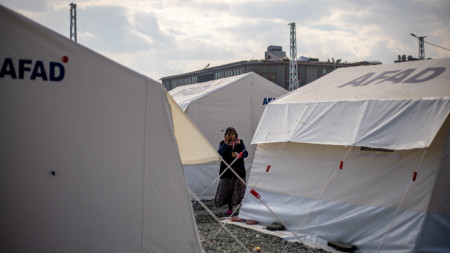 Палатков лагер в Хатай, 19 февруари 2023 г.