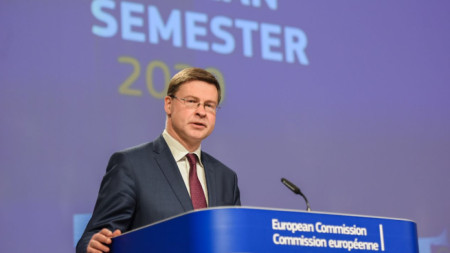 Валдис Домбровскис, вицепрезидент на ЕК, на представянето на пролетния пакет на Европейския семестър.