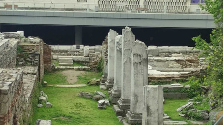 Новооткритият Форум Север, част от агората на Филипопол