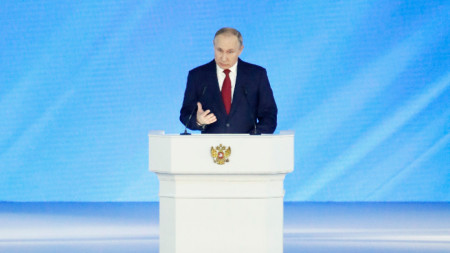 Владимир Путин по време на годишното си послание 