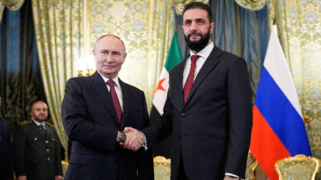 Владимир Путин и Ахмед ал Шараа в Москва, 15 октомври 2025 г.