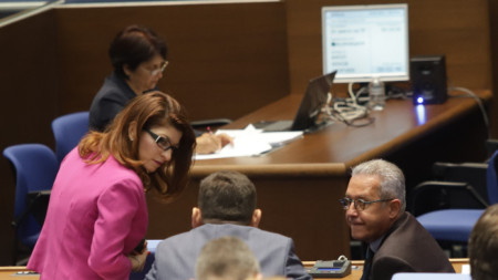 На заседанието на Народното събрание - 20 септември 2023 г. На снимката: Десислава Атанасова, Йордан Цонев.