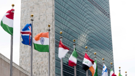 Изглед към централата на ООН в Ню Йорк, САЩ, септември 2022 г.