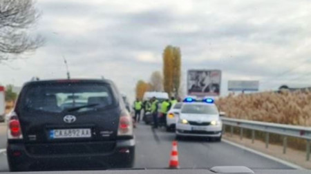 Катастрофата на Околовръстното шосе в посока от Белащица към Кукленско шосе