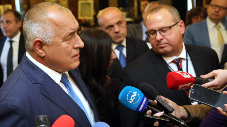Премиерът Бойко Борисов говори пред медии в рамките на конференция в София 