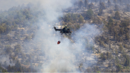 Helikopterët e Forcave Ajrore po ndihmojnë në shuarjen e zjarrit