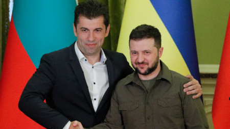 Кирил Петков заедно с Володимир Зеленски, Киев, 28 април 2022 г.