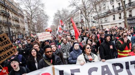 Протест срещу планираната пенсионна реформа, Париж, 11 март 2023 г.