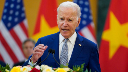 Американският президент Джо Байдън на пресконференцията във Виетнам - 10 септември 2023 г.