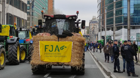 Фермерски протест пред евроинституциите в Брюксел, 26 март 2024 г.