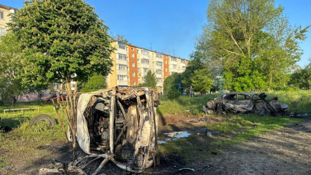 Последици от украинския обстрел в граничния град Шебекино, Белгородска област, Русия, 31 май 2023 г. 