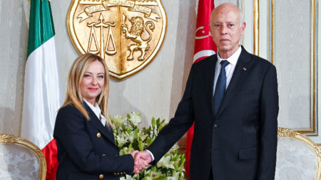 Среща на италианската премиерка Джорджа Мелони с президента на Тунис Каис Сайед.