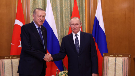 Russian President Vladimir Putin and Turkish President Tayyip Erdogan in Sochi, August 5, 2022.
