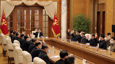 Извънредно заседание на Политбюро на Севернокорейската работническа партия, 12 май 2022 г. 