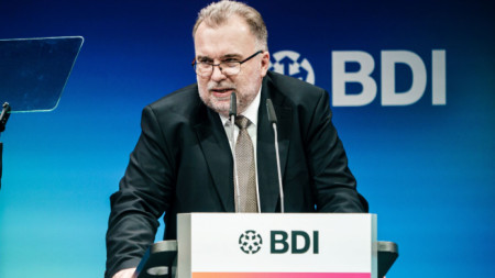 Председателят на Съюза на германската индустрия (BDI) Зигфрид Русвурм изнася реч на 
