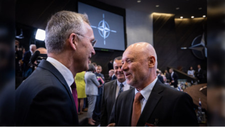 Tagarev et le secrétaire général de l'OTAN Jens Stoltenberg