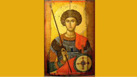 Византијска православна икона Светог Георгија, 14. в, Константинопољ