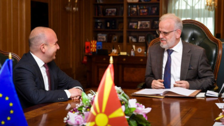 Българският евродепутат Илхан Кючюк на работна среща с Талат Джафери, премиер на РСМакедония 