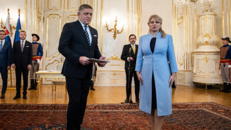 Министър-председателят на Словакия Роберт Фицо и президентката Зузана Чапутова